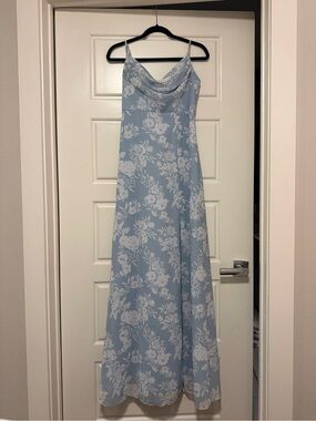 Revelry Ember Chiffon Sky Blue Bouquet Dress